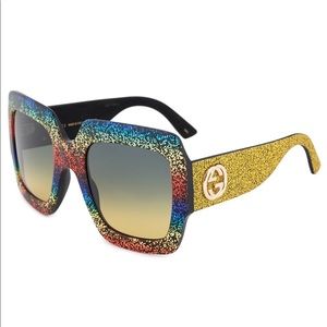 Authentic Gucci GG0102S00554 OS Square Sunglasses